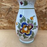 Ancien vase e. tessier la licorne céramique blanche décor peint vintage