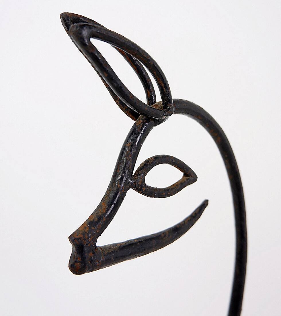 Black lacquered metal Bambi Magazine Rack holder 1960s
