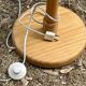 Large flower floor lamp in turned wood – Vintage – 70s/80s spirit