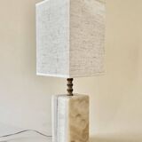 Onyx and brass lamp with a square shade.