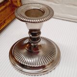 Silver metal candle holder