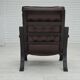1970s, Scandinavian vintage design, armchair, brown leather, bent wood.