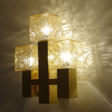 Vintage wall lamp Kalmar Austria, brass glass, 60s
