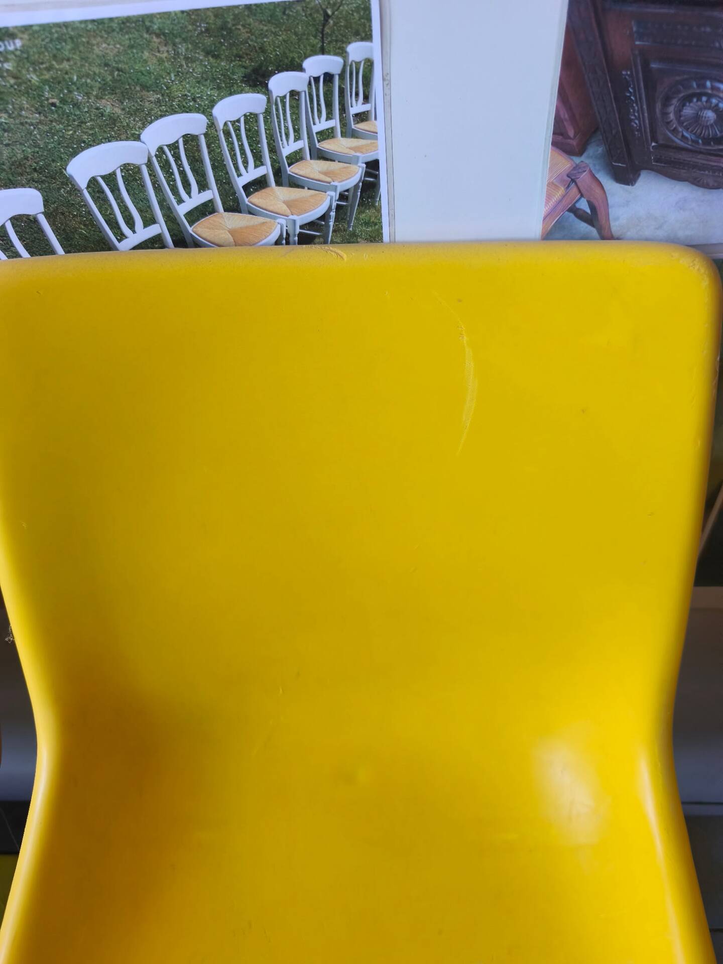 Waiting bench, vintage yellow sofa
