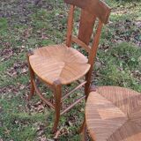 3 rustic chairs mulched solid wood Directoire