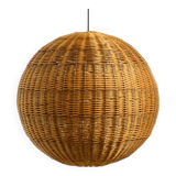 Very rare original XXL rattan ball pendant lamp | Mid Century Modern | Ø 66