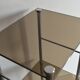 Side table in chrome and smoked glass