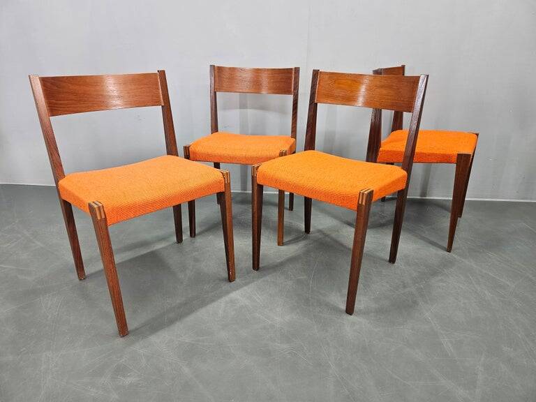 Set of Four Rare Teak PIA Chairs by Poul Cadovius, Girsberger, Denmark, 1960s