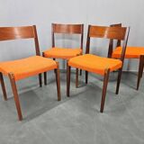 Set of Four Rare Teak PIA Chairs by Poul Cadovius, Girsberger, Denmark, 1960s