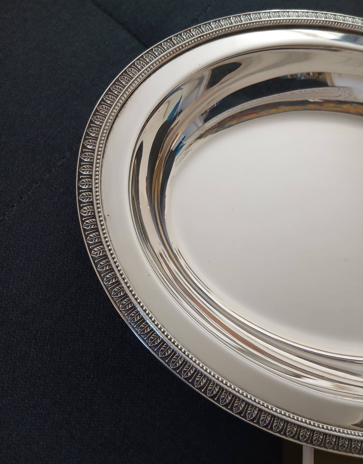 Christofle Malmaison oval serving platter silver-plated metal