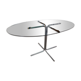 Table verre fumé 70's
