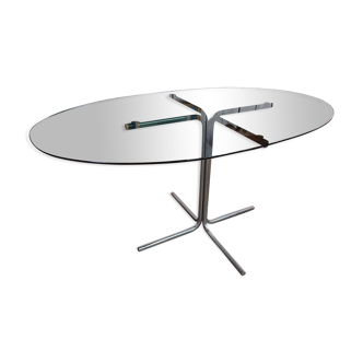 70's smoked glass table