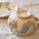 Rare 19th century cup and saucer, Sarreguemines earthenware, Louis XV model