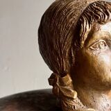 Stoneware head of a girl sculpture | Netherlands | 1970s