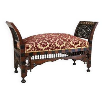 Banc du 19ème siècle en bois exotique, années 1890