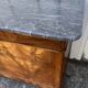 Louis-Philippe commode in burr walnut, Saint-Anne grey marble, mid-century