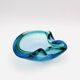 Flavio Poli Seguso Sommerso Emerald Green Blue Vintage 60s Ashtray