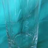 Glass vase polylobe serious pattern foliage