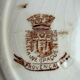 6 GIEN's Maroon Bird Dessert Plates, Provençal style with Hirondelle