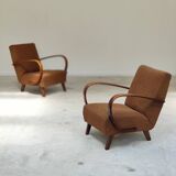 Pair of H410 Type C armchairs by Jindrich Halabala