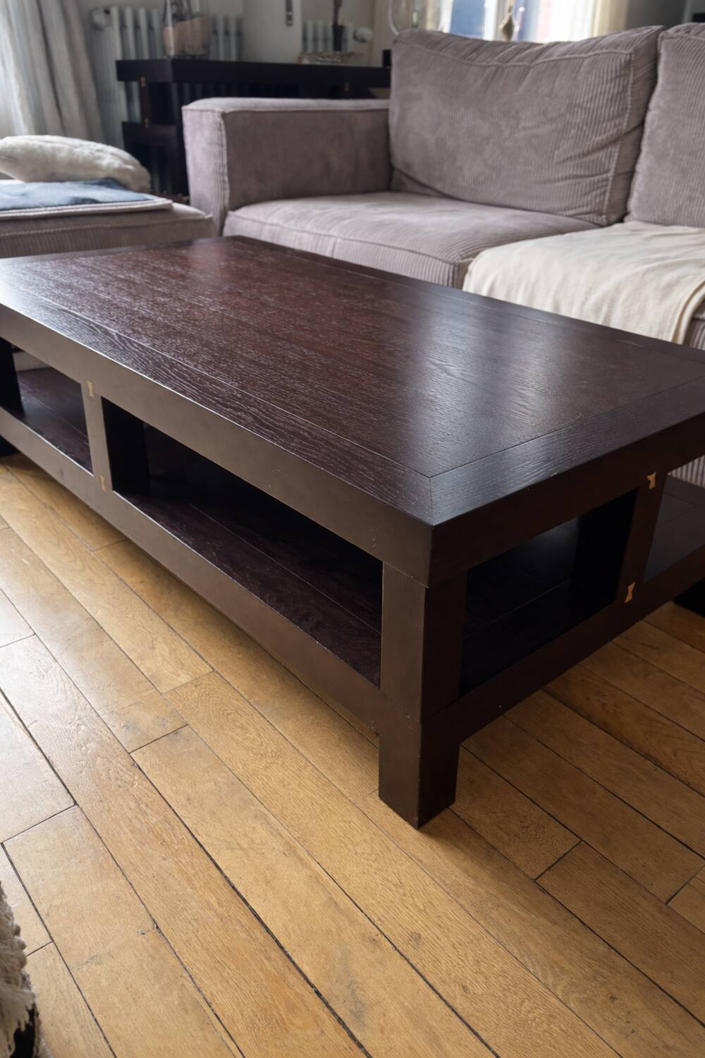 Roche Bobois coffee table in solid wood, wenge – contemporary design