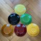 Hand-turned, colorful dessert plates