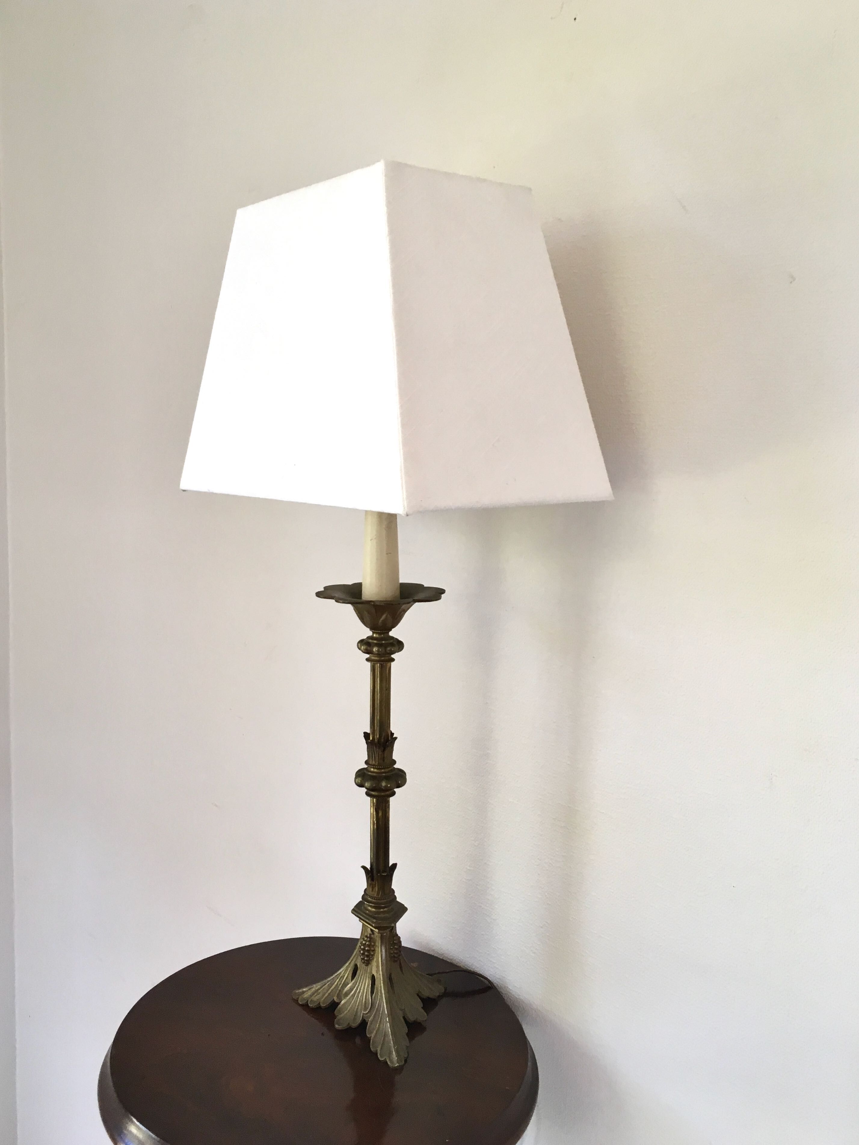 High-footed brass lamp