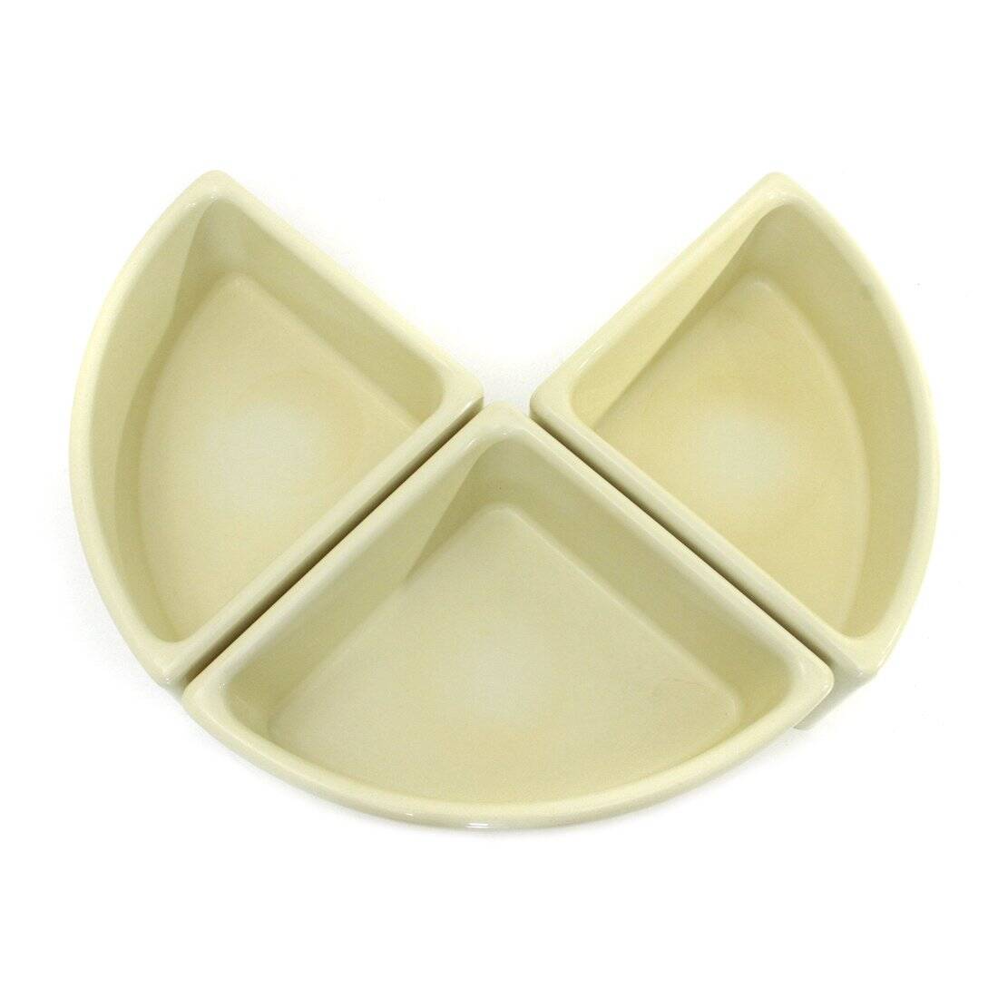 Elco white plaster corner flower pots, 1970s, set of 3.