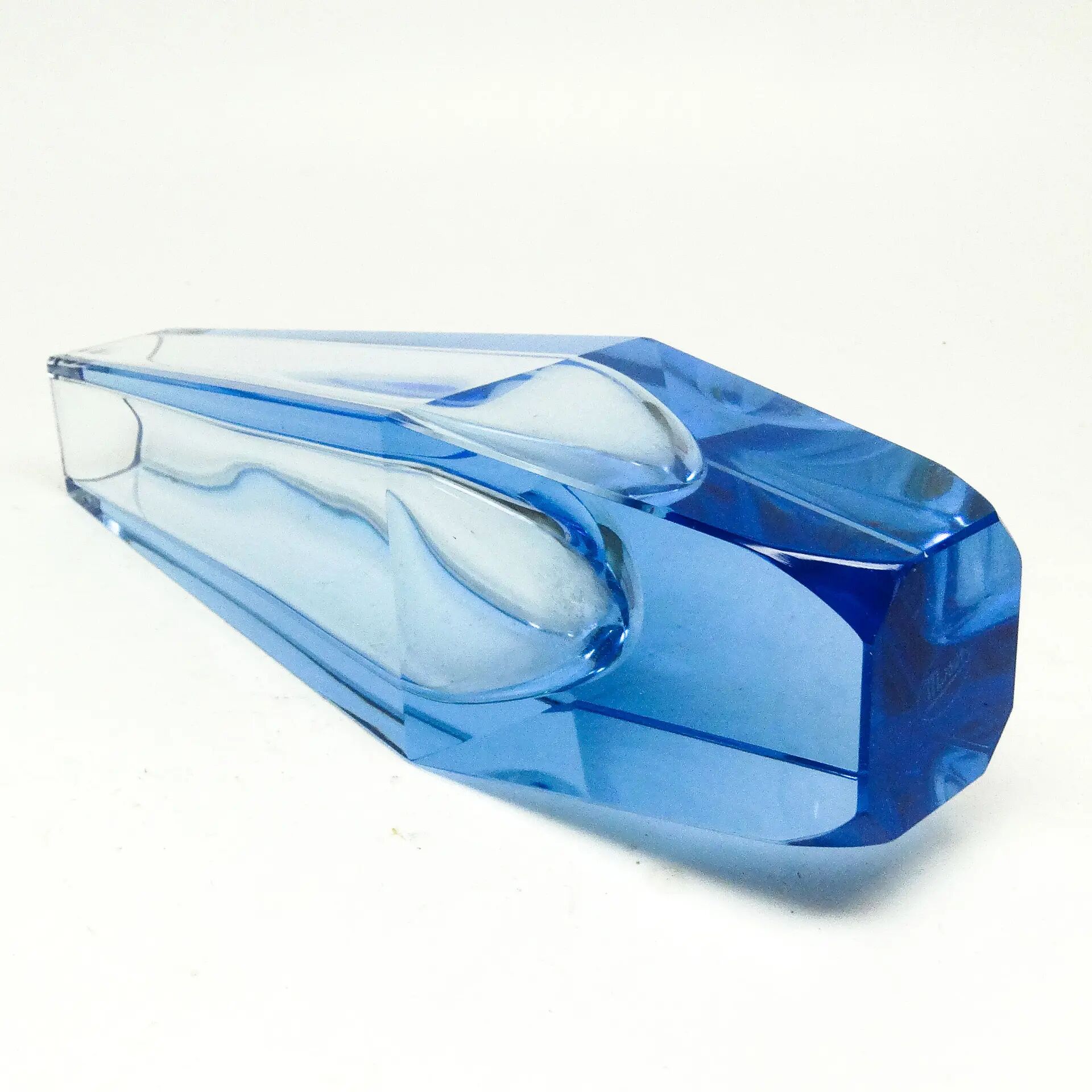 Art Deco vase, crystal, Moser, Czechoslovakia, 1930s