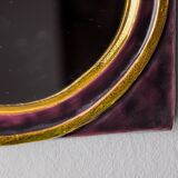 Paradisiers mirror by Mithé Espelt, ceramic, France, 1970