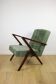 Vintage loft design armchair olive green like jeans - renewed