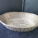 Breadbasket, braided silver metal banette 25 cm