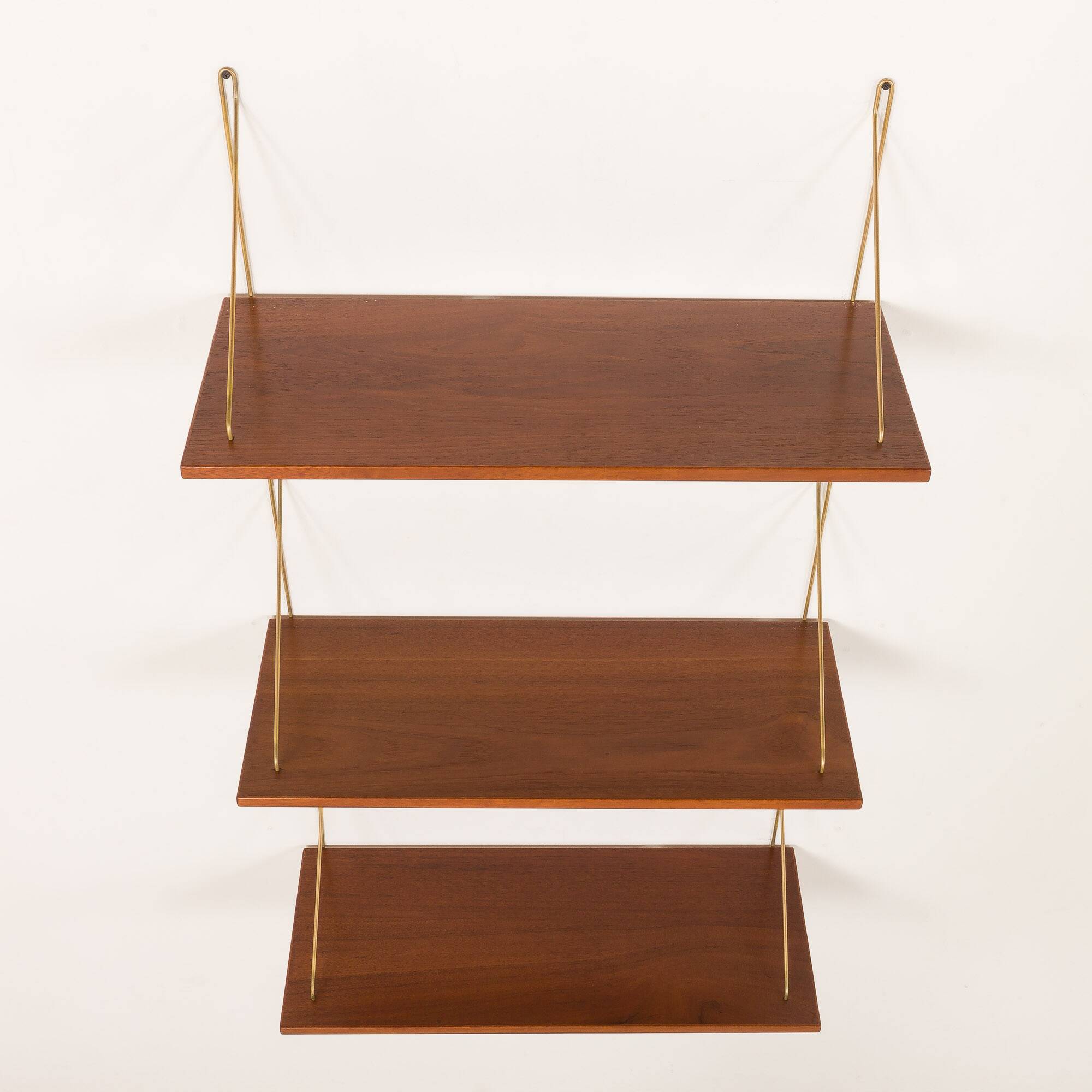 Danish mid-century floating shelves in teak, set of 3, 1960s