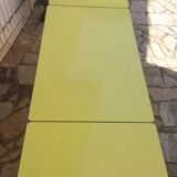 Plastilux yellow formica table with extensions 50s