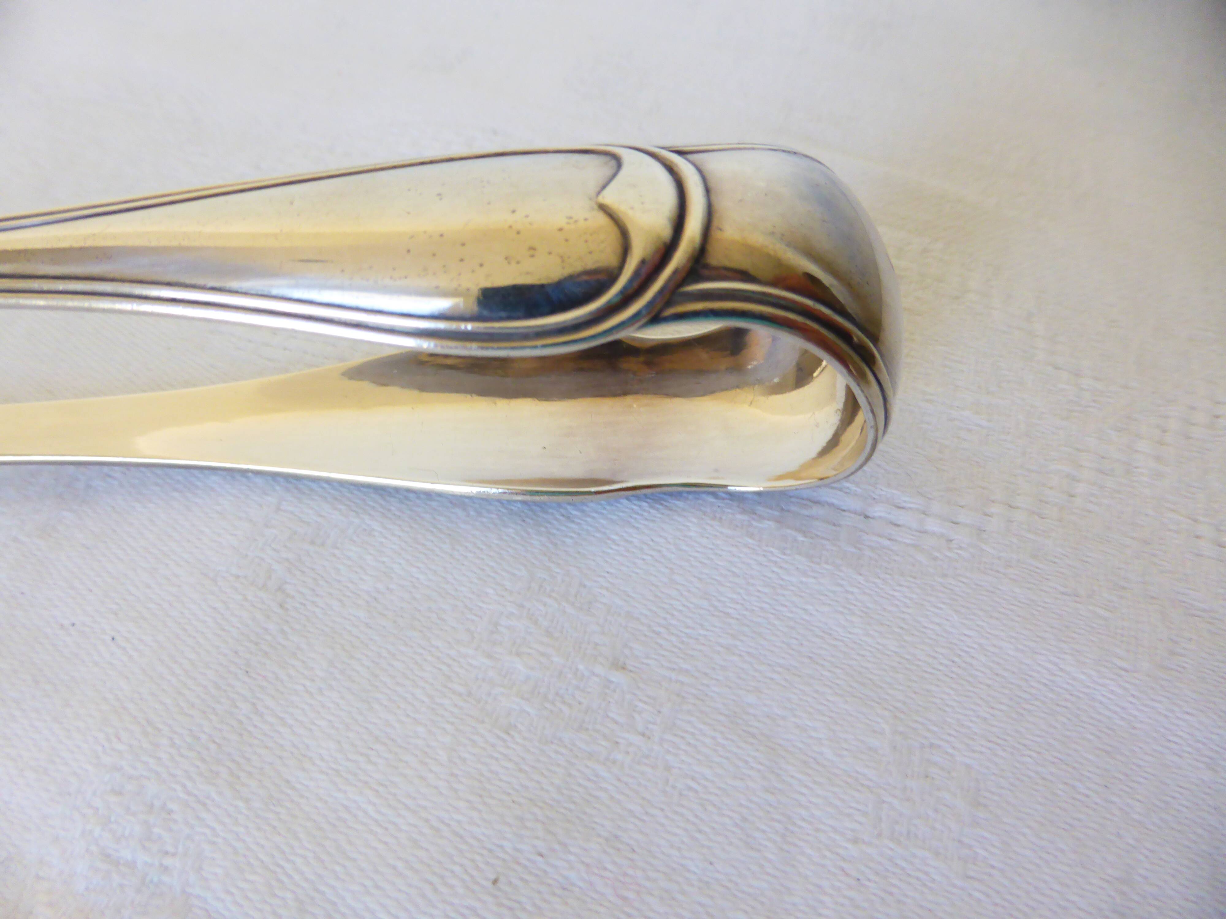 vintage silver-plated sugar tongs with English hallmark 2106272