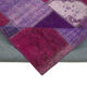 Hand-Knotted Turkish Vintage 172 cm x 247 cm Purple Patchwork Carpet