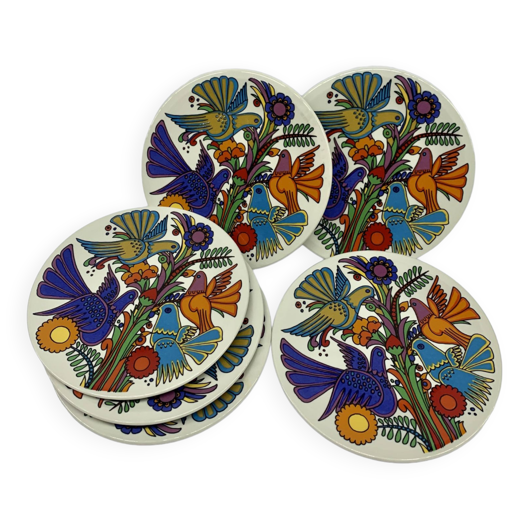 Ensemble de 6 assiettes Villeroy & Boch Acapulco, années 1970