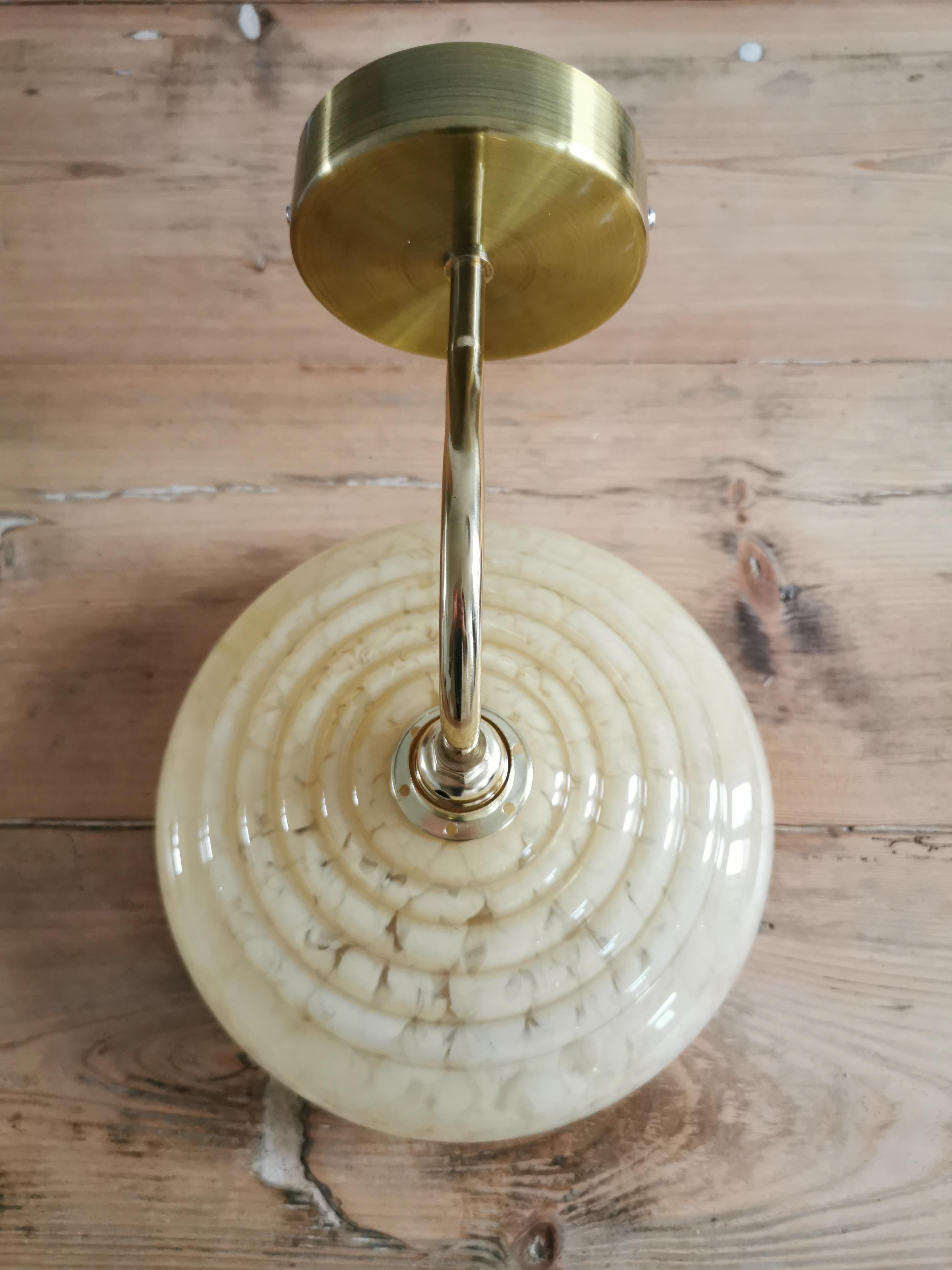 Vintage lampshade wall lamp in yellow Clichy glass
