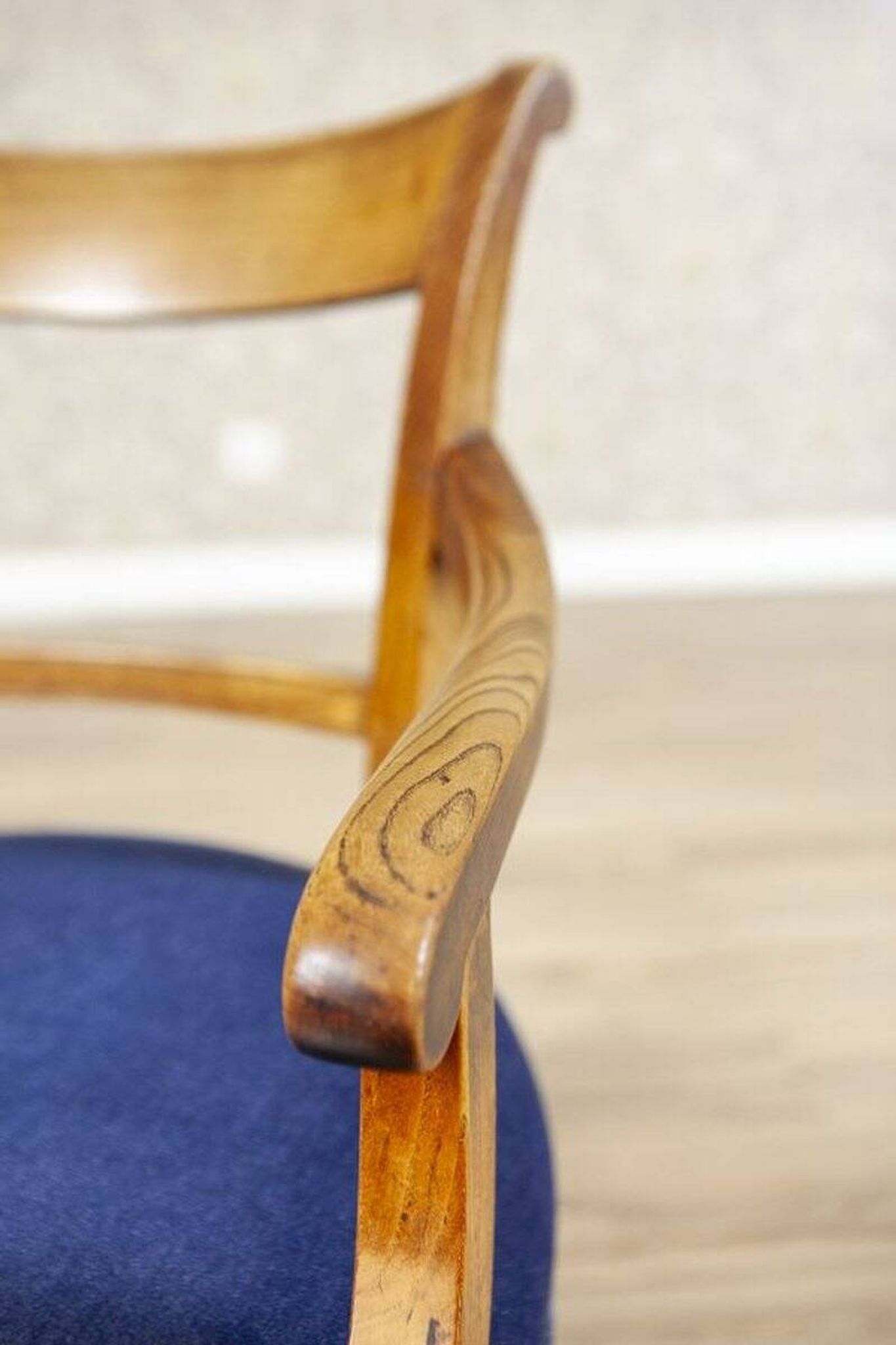 Fauteuil Elm en tissu bleu, années 1950