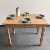 Table vintage en hêtre massif – rénovée – années 60