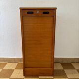 1960s wooden curtain filing cabinet