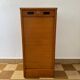Meuble classeur rideau bois années 60