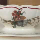 Sarreguemines earthenware gravy boat - OBERNAI