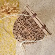 Vintage woven wicker fisherman's bag – Wall rattan basket