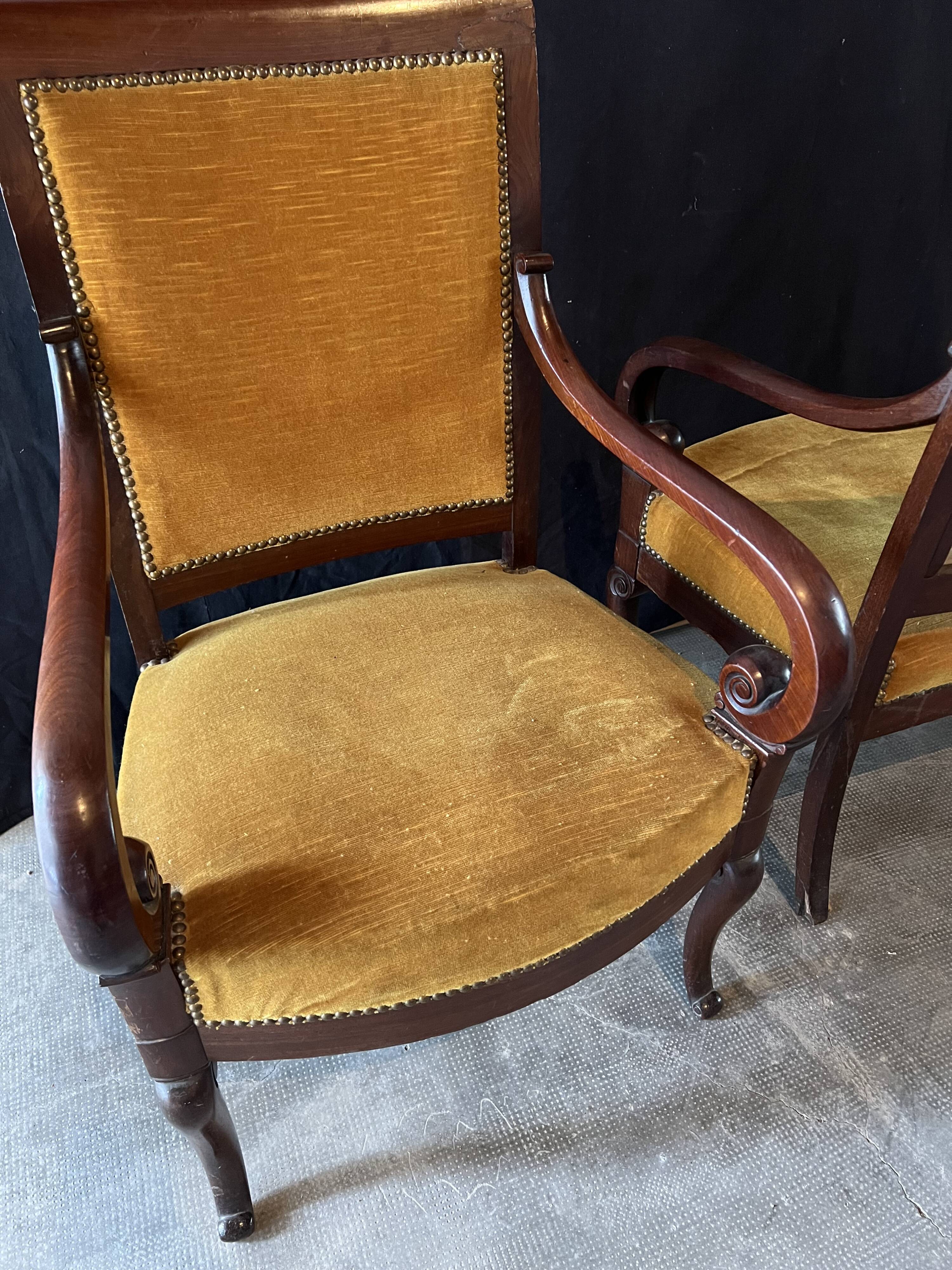 Pair of empire armchairs