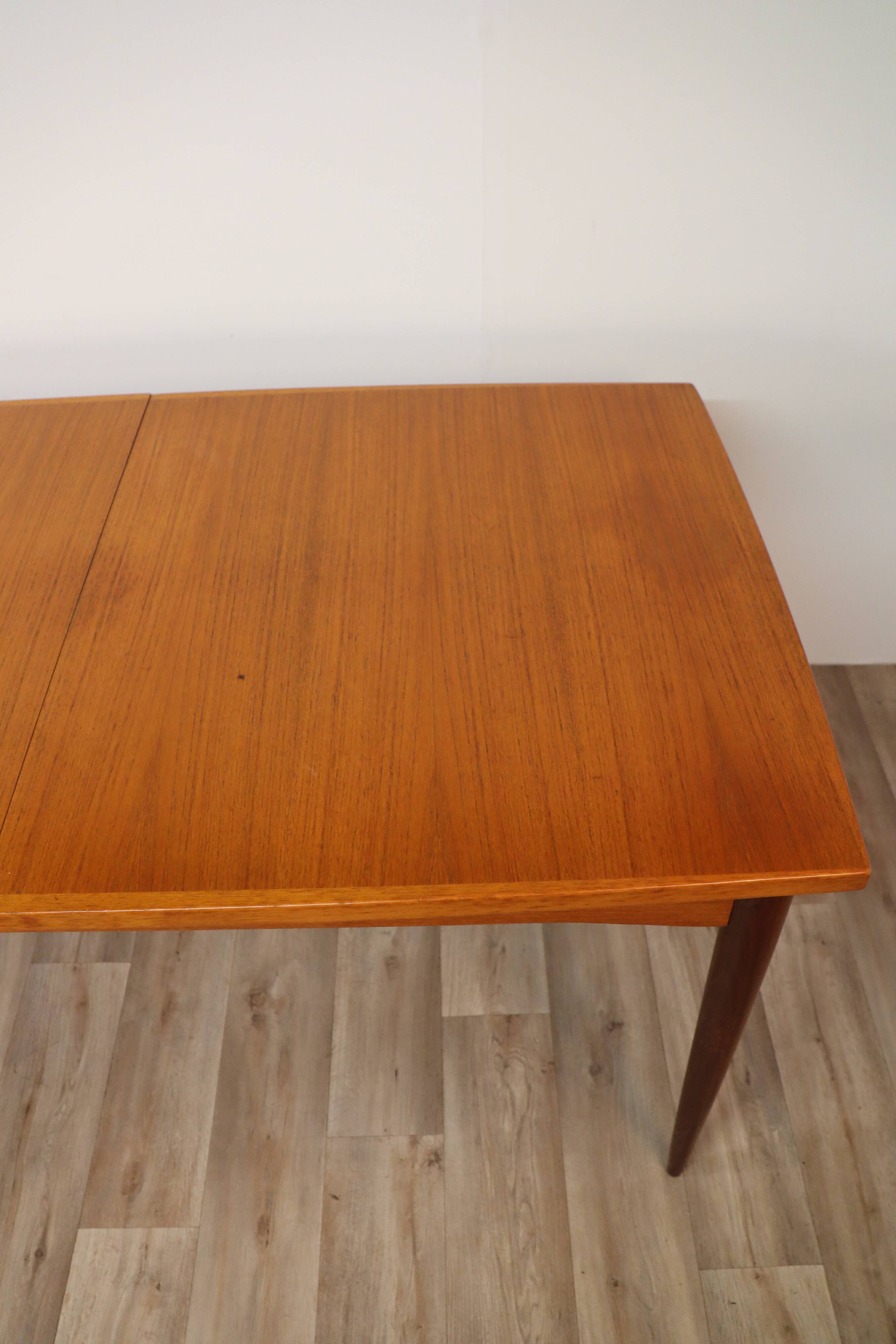 Scandinavian extendable teak dining table 1960