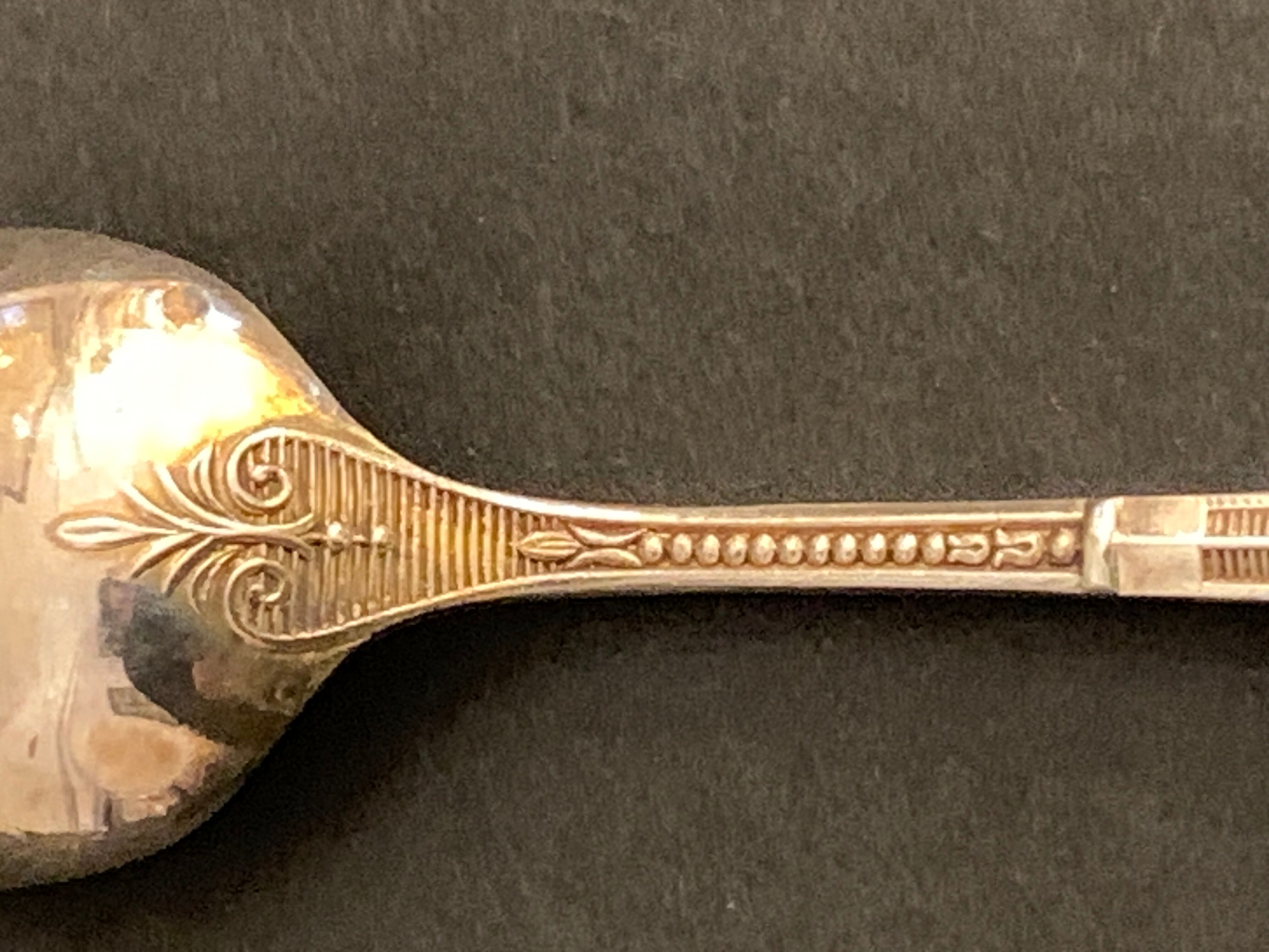 12 mocha spoons or coffee in Ercuis silver metal in their original box