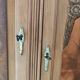 Large Art Deco buffet in walnut veneer and marble, 1930s