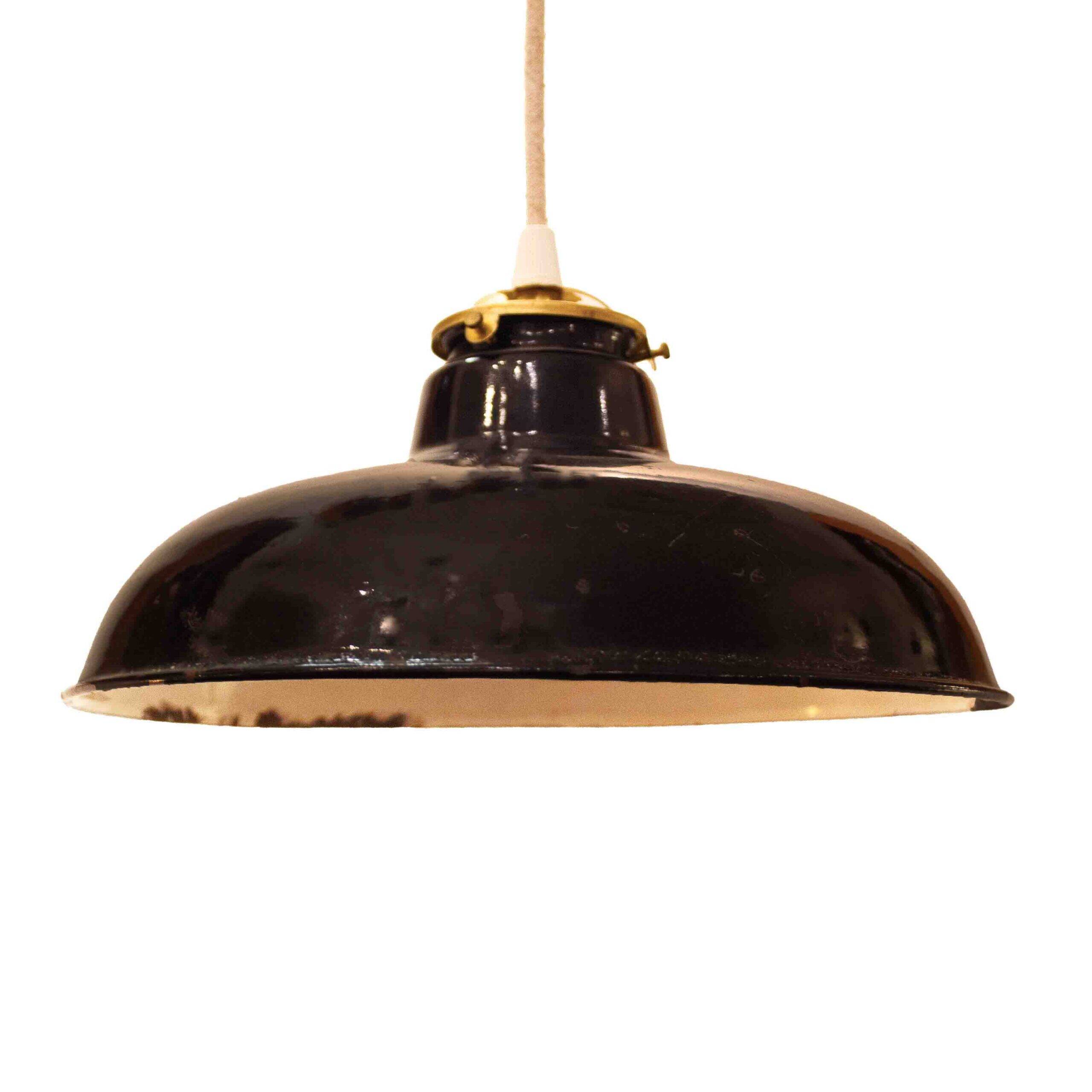 Black Industrial Pendant Lamp, 1950's, Spain