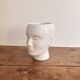 White Ceramic Vase Pot Male Head Minimalist Face Vintage Design